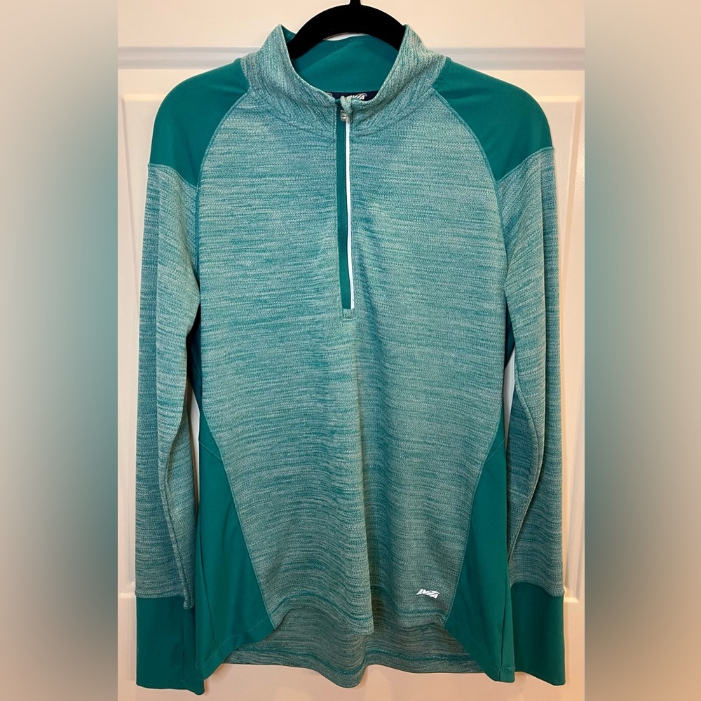 Avia Women's Green Quarter Zip Cropped Pullover Size L